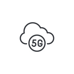 5G Cloud Computing line icon