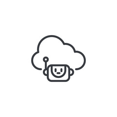 Autonomous Cloud Operation line icon