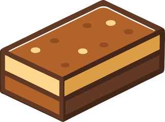 Chocolate Cake Slice Vector Illustration
