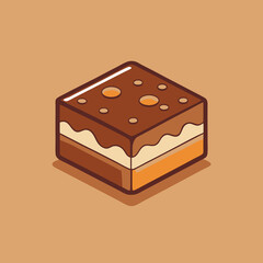 Chocolate Cake Slice Vector Illustration
