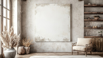 Blank Canvas in Cozy Minimalist Interior