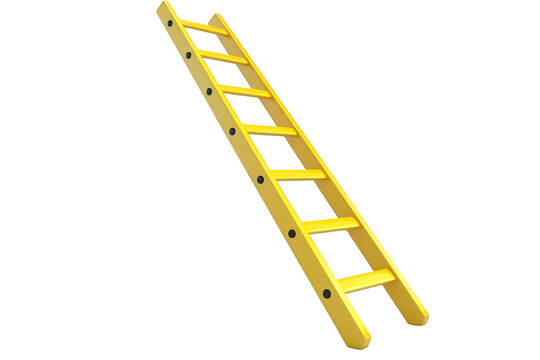 Yellow ladder icon illustration featuring a clean design perfect for growth and progress mockups isolated on transparent background