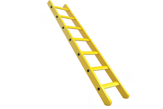 Yellow ladder icon illustration featuring a clean design perfect for growth and progress mockups isolated on transparent background