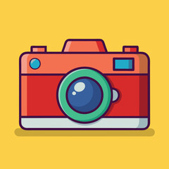 Retro Camera Vector Illustration.
