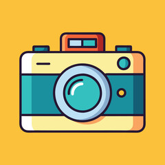 Retro Camera Vector Illustration.