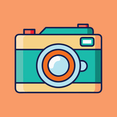 Retro Camera Vector Illustration.