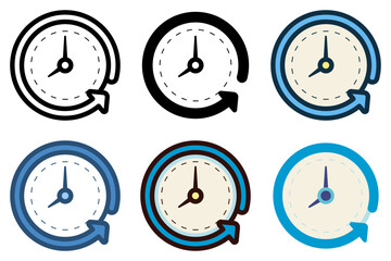 repeat time clock icon vector illustration