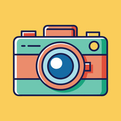 Retro Camera Vector Illustration.