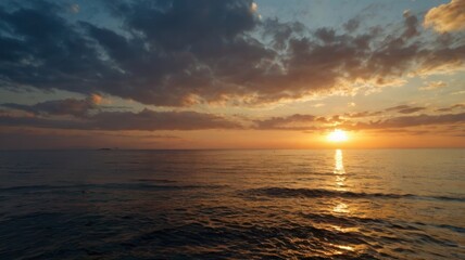 Dramatic Sunset over Calm Water