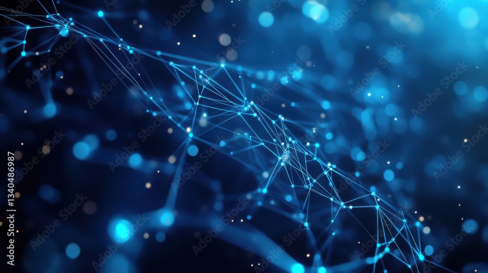 Poster neural network artificial intelligence tech low poly abstract background