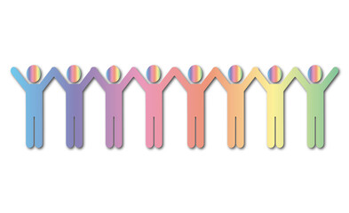 DEIB Visual Representation: Multicolor Stick Figures
