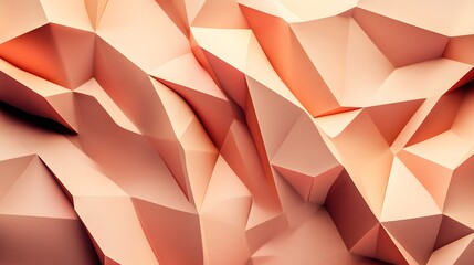 Abstract low poly background in shades of peach and coral