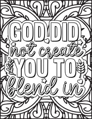 Motivational Quote Coloring Page for Adults. Inspirational Quote Coloring Page.