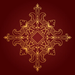 Luxury golden mandala, fabric pattern golden graphic elements