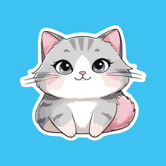 Cute cat unique sticker design