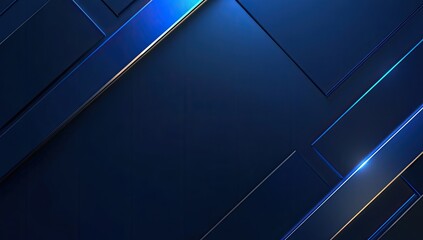 Obraz premium Abstract dark navy blue geometric background with light accents