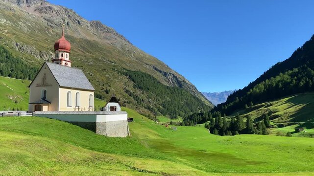 Church in Vent village in Otztal valley in Tyrol, Austria