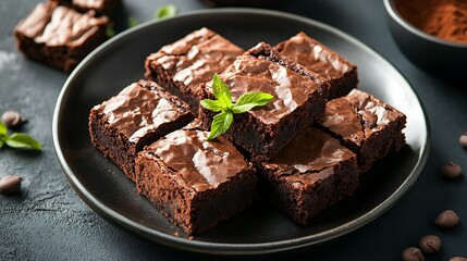 Brownie baked or steamed food square flat or developed states and canada