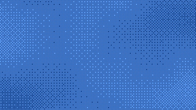 Classic Pixel Art Dithering Background. Blue Pixel Linear Gradient Pattern. Vector Illustration.