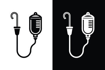 Hospital Catheter Icon. Flat Silhouette Vector for Medical Use