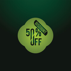50 Percent discount tag sticker Special offer discount tag, sale symbol