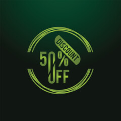 50 Percent discount tag sticker Special offer discount tag, sale symbol