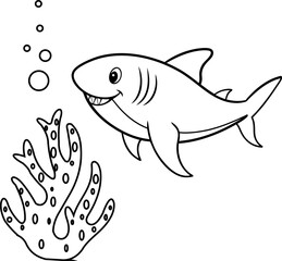 Bull Shark Coloring Page for Kids