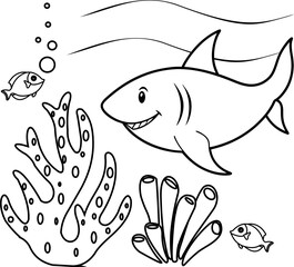 Bull Shark Coloring Page for Kids