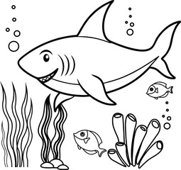 Bull Shark Coloring Page for Kids