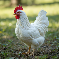White Chicken Farm Animal Image