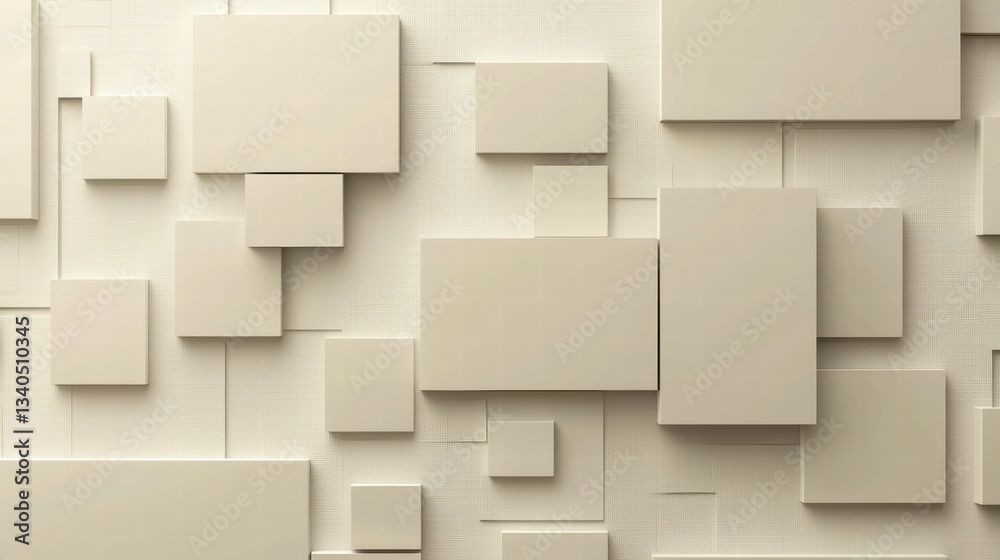 Poster abstract geometric composition: a dynamic composition of meticulously arranged, various sized rectan