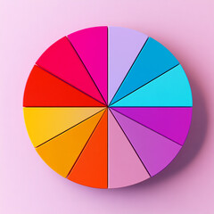 Obraz premium color wheel isolated on red background Made with generative AI