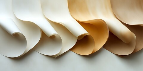 Swirling cream paper, abstract art