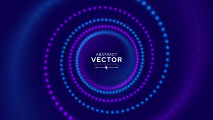 Flying Through Abstract Vortex Spiral Tunnel with Circular Particles Trails. Science Research or Tech Innovation Online Webinar Presentation Event. Conference or Forum Vector Backdrop.