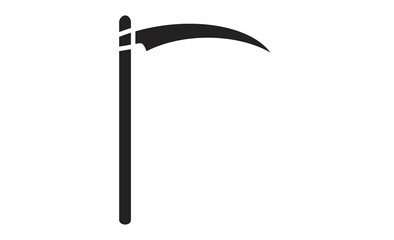 鎌のシンプルな線画アイコン 農作業や収穫に使う道具
