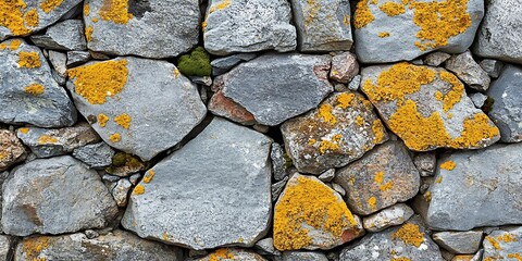 Stone wall texture, lichen, outdoors