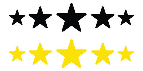 Obraz premium Vector five star rating icon. A flat design for customer reviews and product feedback. Includes multiple rating variations. EPS 10.