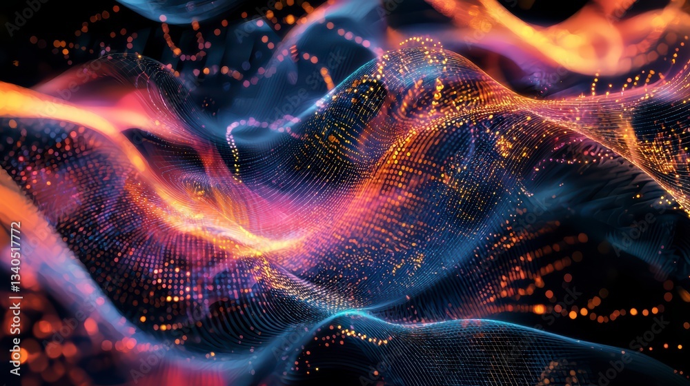 Poster luminous fluid dynamics: a mesmerizing digital rendering of energy flows, showcasing a spectrum of v