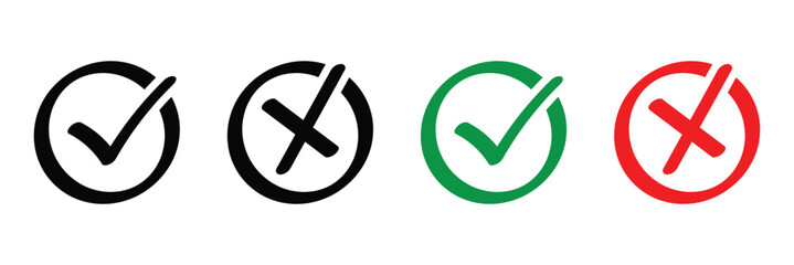 Isolated check mark on white. A vector illustration of black tick symbols, easy to edit. Perfect for design projects.