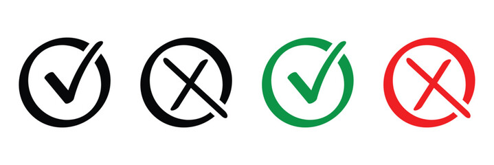 Isolated check mark on white. A vector illustration of black tick symbols, easy to edit. Perfect for design projects.