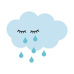 울고있는 구름 벡터 일러스트