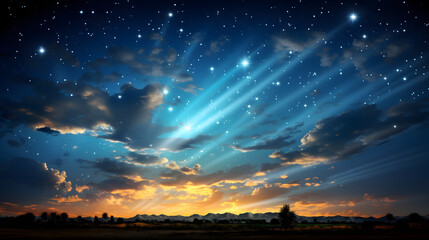 Beautiful sky filled with stars and exozodiacal light creating a stunning view of dusty light around a star twinkling in the night.