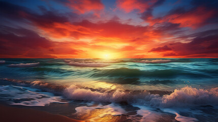 seascape at sunset on nature background