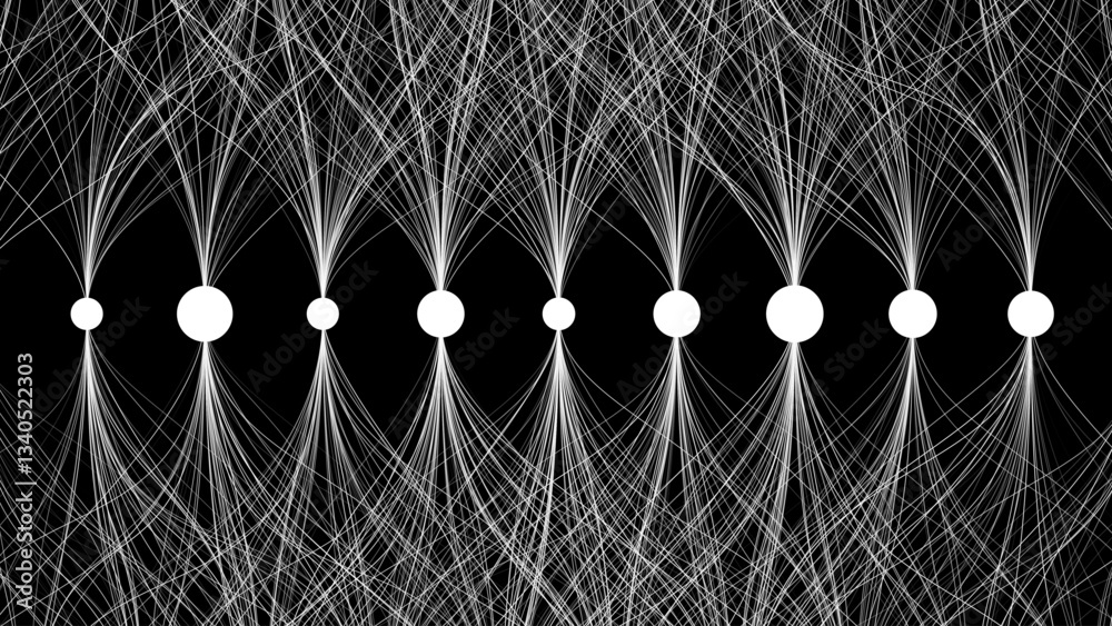 Poster Convolutional Neural Network Connections. How AI Work. Data Science, Machine Learning, Artificial Intelligence. Science or Technology Vector Illustration.