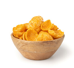 Hummus chickpea chips, chick pea crisps pile, healthy orange snack, fried legume crunchies