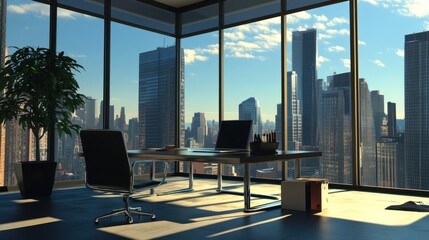 Modern city office with panoramic view (1)