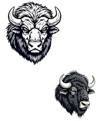 Vsai powerful bison head mascot logo showing strength and determination