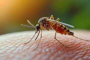 mosquito sucking blood.