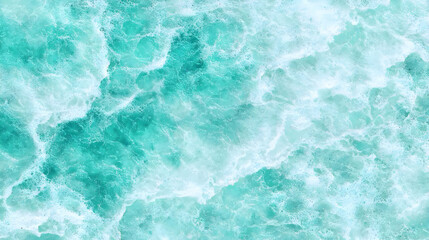 Fototapeta premium Turquoise Ocean Waves in Motion Captured from Above Nature Scene