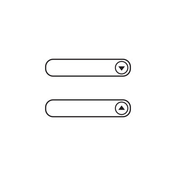 Drop down menu icon on white background Vector illustration.